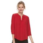 Women's Dana Buchman Woven Popover Top, Size: Xs, Med Red