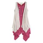 Plus Size Girls 7-16 Knit Works 2-piece Sharkbite Dress And Vest Set, Size: 14 1/2, Dark Red