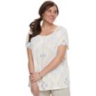 Plus Size Croft & Barrow&reg; Printed Smocked Top, Women's, Size: 3xl, Gold