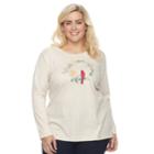 Plus Size Croft & Barrow&reg; Holiday Spirit Tee, Women's, Size: 3xl, White