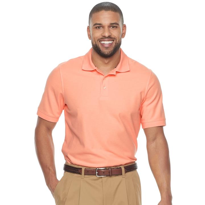 Men's Croft & Barrow® Pique Performance Polo, Size: Small, Brt Orange