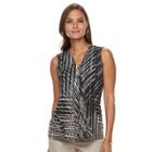 Women's Dana Buchman Pleated V-neck Tank, Size: Large, Dark Beige