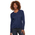 Women's Croft & Barrow&reg; Button-front Cardigan, Size: Medium, Blue