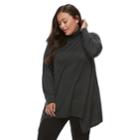 Plus Size Apt. 9&reg; Turtleneck Tunic Sweater, Women's, Size: 4xl, Dark Grey