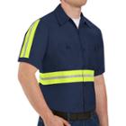 Men's Red Kap Enhanced Visibility Work Shirt, Size: Small, Multicolor