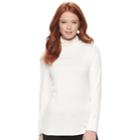 Women's Apt. 9&reg; Turtleneck Tee, Size: Small, White