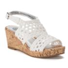 So&reg; Entertainer Girls' Wedge Sandals, Size: 5, White