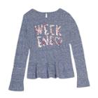Girls 7-16 & Plus Size Harper & Elliott Peplum Graphic Tee, Size: M Plus, Blue (navy)