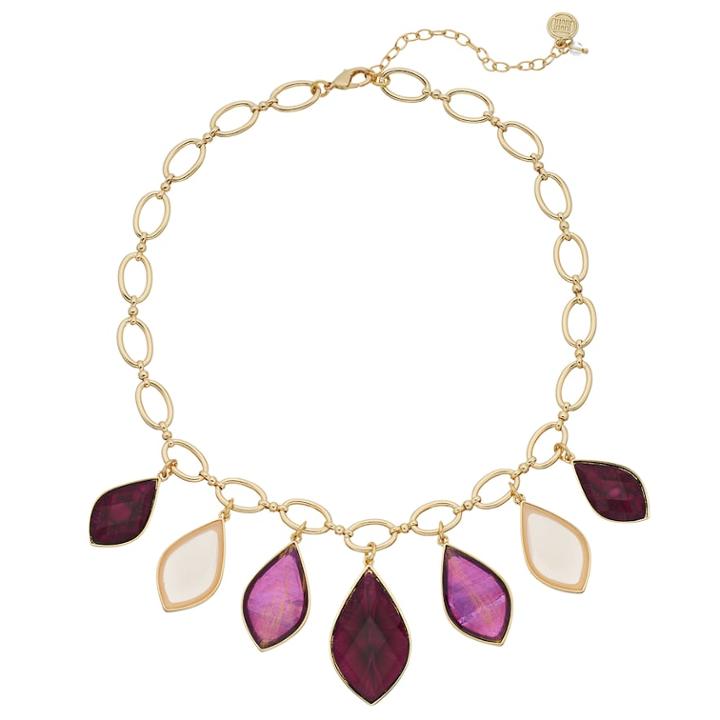 Dana Buchman Graduated Marquise Faceted Stone Necklace, Women's, Multicolor