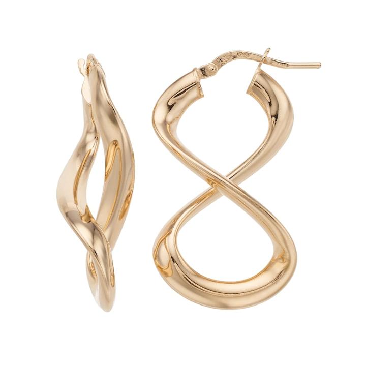 Sterling Silver Hollow Infinity Drop Earrings, Women's, Gold