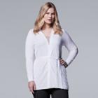 Plus Size Simply Vera Vera Wang Pleat-back Cardigan, Women's, Size: 3xl, White