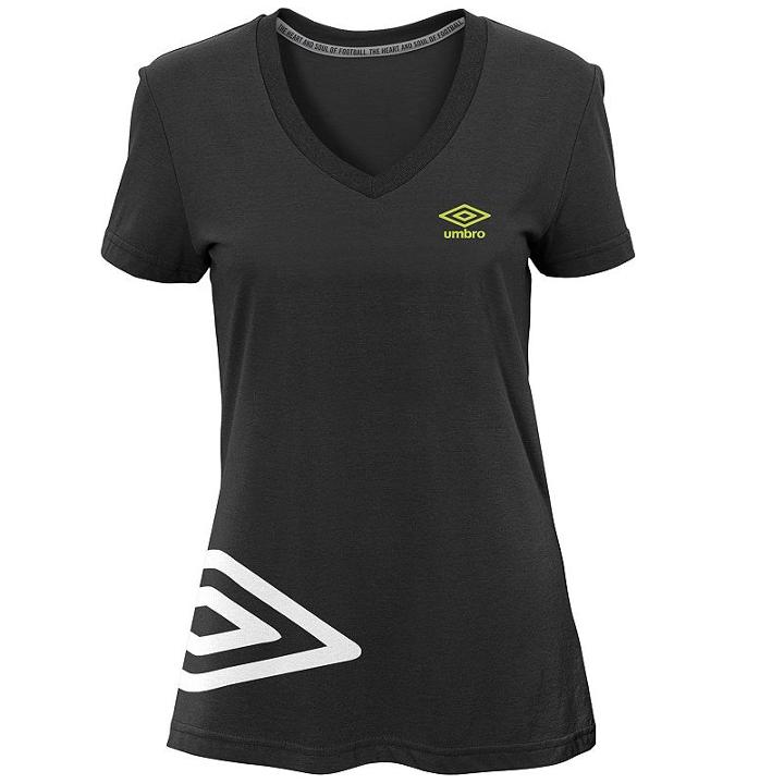 Women's Umbro Flank Short Sleeve Top, Size: Small, Black