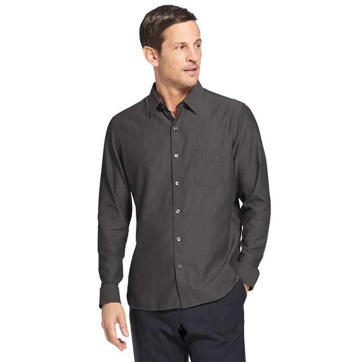 Men's Van Heusen Never Tuck Slim-fit Button-down Shirt, Size: Xl, Black