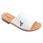 Women's West Virginia Mountaineers Fashionable Slide Sandals, Size: 8, White