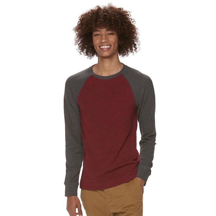 Men's Urban Pipeline&reg; Thermal Raglan Tee, Size: Xl, Med Red