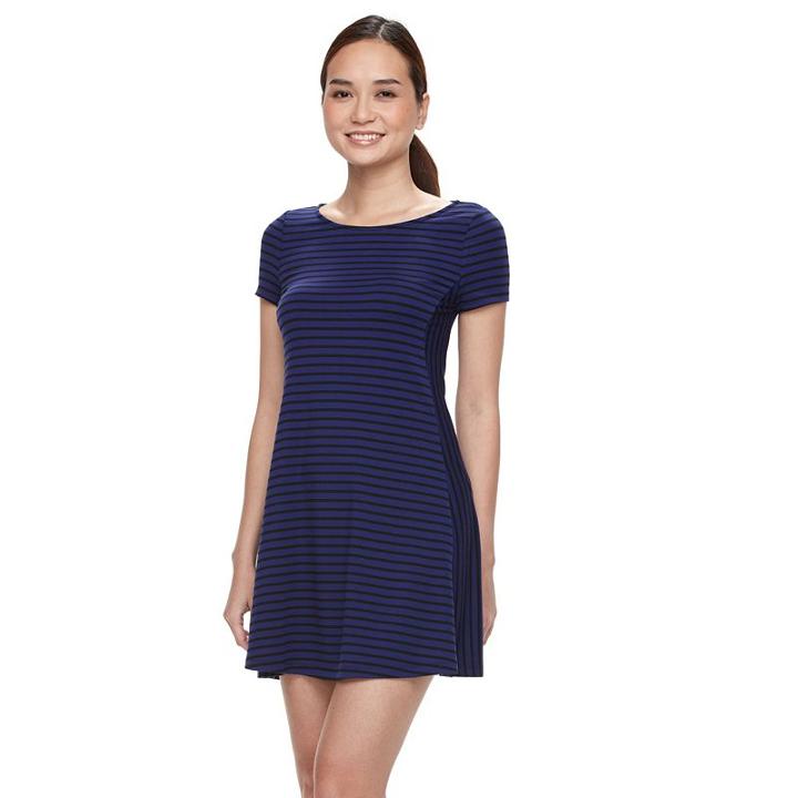 Petite Apt. 9® Striped A-line Dress, Women's, Size: Xl Petite, Drk Purple