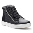 So&reg; Jumpsies Girls' Quilted High-top Sneakers, Girl's, Size: 13, Black