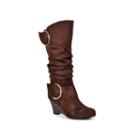 Journee Collection Irene Women's Wedge Boots, Girl's, Size: Medium (6), Brown