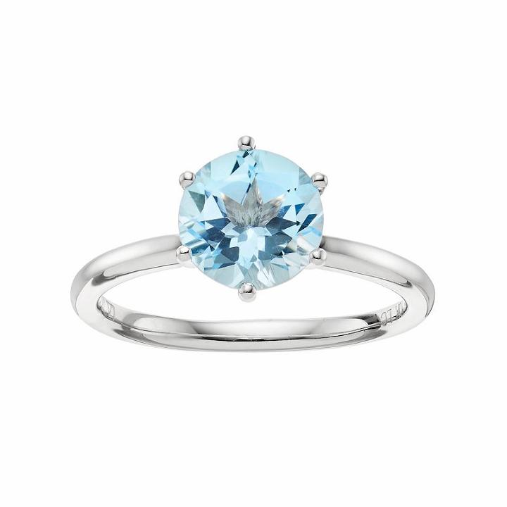Lc Lauren Conrad 10k White Gold Blue Topaz Ring, Women's, Size: 8