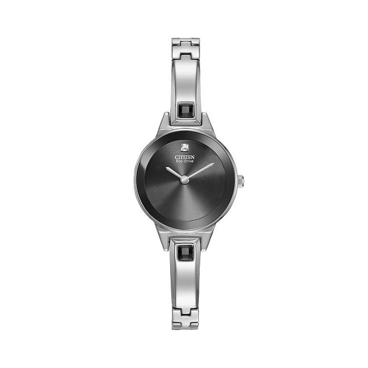 Citizen Eco-drive Women's Silhouette Stainless Steel Half-bangle Watch - Ex1320-54e, Size: 2xl, Grey