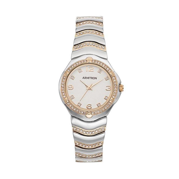 Armitron Women's Crystal Two Tone Watch - 75/5431wttt, Size: Small, Multicolor