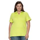 Croft & Barrow, Plus Size &reg; Pique Polo, Women's, Size: 3xl, Med Green