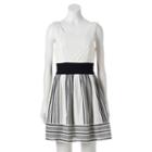 Juniors' Trixxi Lace Gauze Skater Dress, Girl's, Size: Medium, Grey (charcoal)