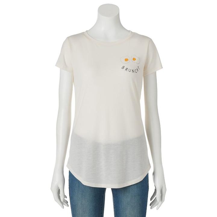 Juniors' The Print Shop Brunch? Graphic Tee, Girl's, Size: Xl, Natural