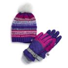 Girls 4-16 Zeroxposur Morrilyn Hat & Gloves Set, Size: M-l, Brt Purple