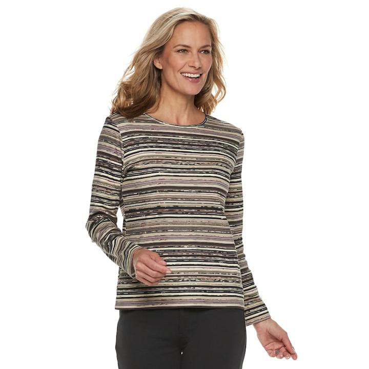 Petite Croft & Barrow&reg; Essential Crewneck Tee, Women's, Size: Xl Petite, Med Beige