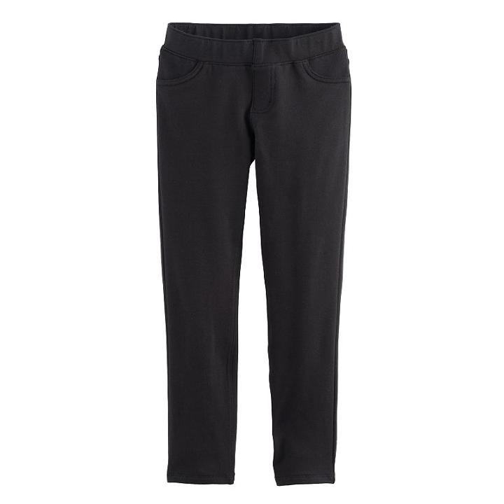 Girls 4-10 Jumping Beans&reg; Solid Jeggings, Size: 5, Black