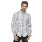 Men's Marc Anthony Slim-fit Stretch Button-down Shirt, Size: Medium, Grey