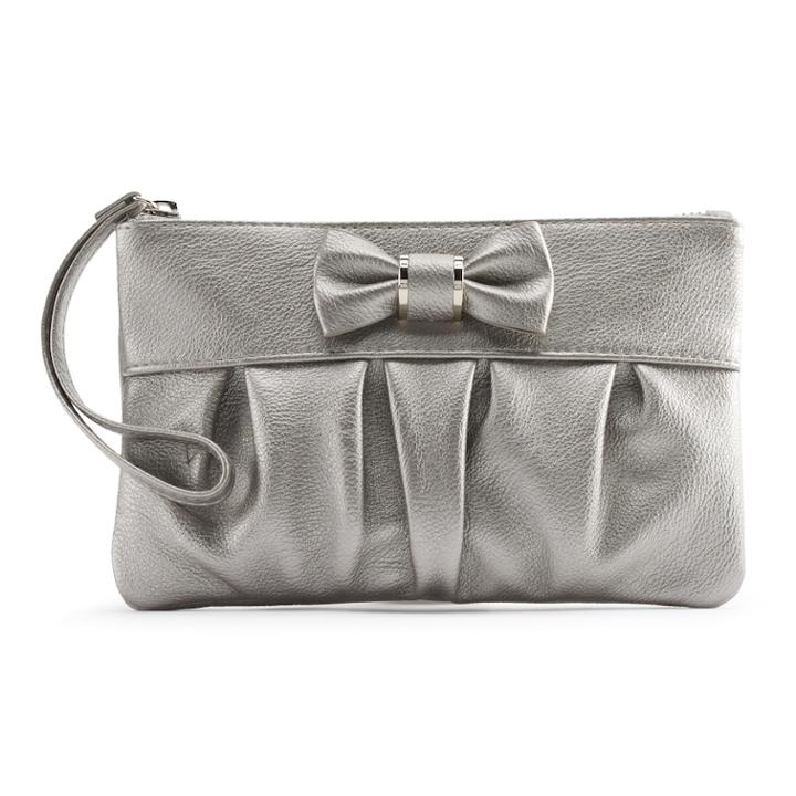 Apt. 9&reg; Bobby Bow Rfid-blocking Wristlet, Women's, Light Grey