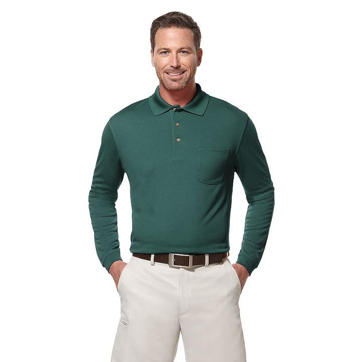 Men's Grand Slam Classic-fit Pocket Airflow Performance Golf Polo, Size: Small, Green Oth