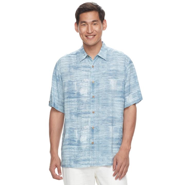 Men's Havanera Classic-fit Textured Button-down Shirt, Size: Xl, Dark Blue