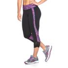 Women's Tek Gear&reg; Pieced Capri Workout Leggings, Size: Large, Brt Purple