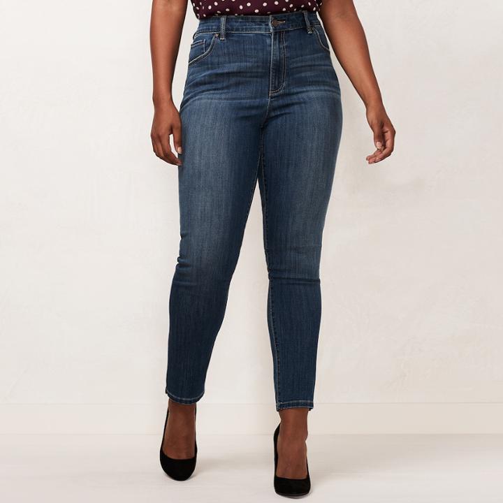 Plus Size Lc Lauren Conrad Skinny Jeans, Women's, Size: 16w Short, Dark Blue
