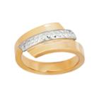Everlasting Gold 10k Gold Two Tone Textured Bypass Ring, Women's, Size: 8, Yellow