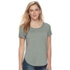 Women's Sonoma Goods For Life&trade; Roll Cuff French Terry Tee, Size: Xl, Med Green