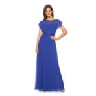 Chaps Chiffon Evening Gown - Women's, Size: 10, Blue