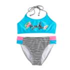 Girls 7-16 So&reg; Beach Vibes Bikini Top & Bottoms Swimsuit Set, Size: 16, Blue