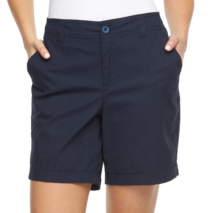 Women's Caribbean Joe Cuffed Shorts, Size: 16, Silver