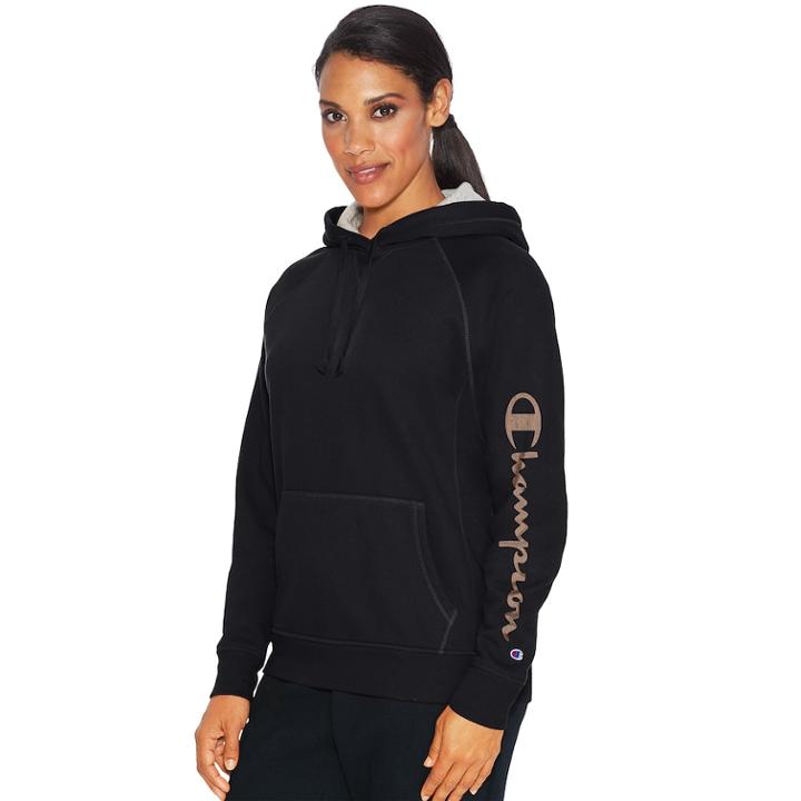 Women's Champion Simple Fleece Hoodie, Size: Xl, Black