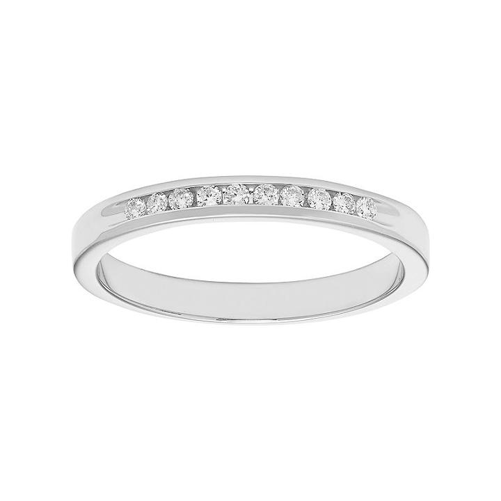 14k Gold 1/10 Carat T.w. Diamond Anniversary Ring, Women's, Size: 5.50, White