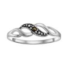 Sterling Silver Marcasite Swirl Ring, Women's, Size: 8, Grey