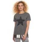 Madden Nyc Juniors' Sequin Hem Graphic Tee, Teens, Size: Xl, Dark Grey