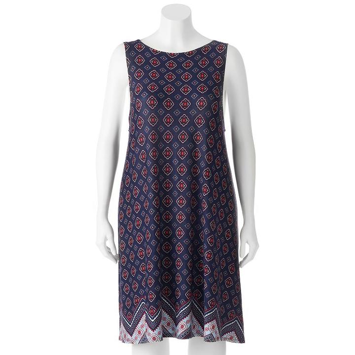 Juniors' Plus Size Heartsoul Print Strappy Swing Dress, Girl's, Size: 2xl, Med Red