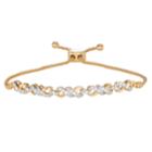 14k Gold Over Silver 1/10 Carat T.w. Diamond Infinity Bolo Bracelet, Women's, Size: 7, White