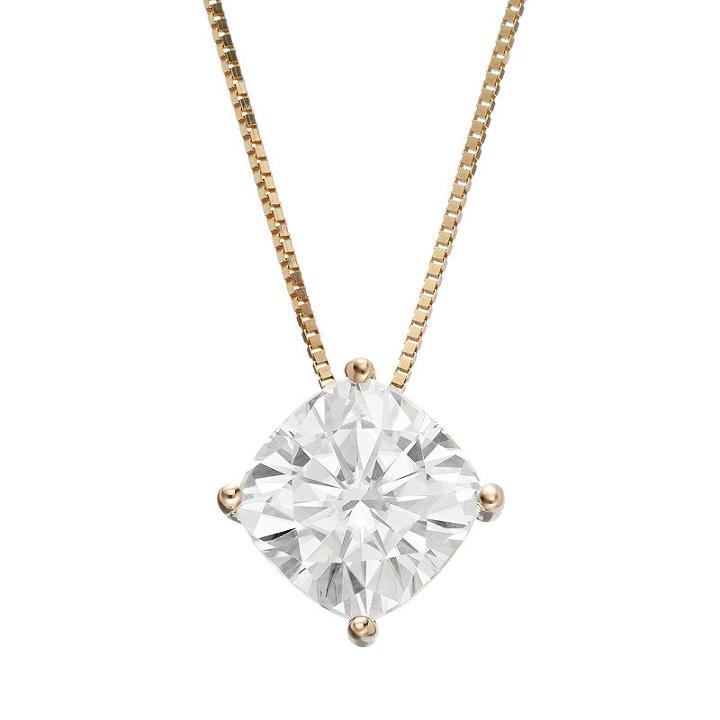 Forever Brilliant 3 1/3 Carat T.w. Lab-created Moissanite 14k Gold Pendant Necklace, Women's, Size: 18, White