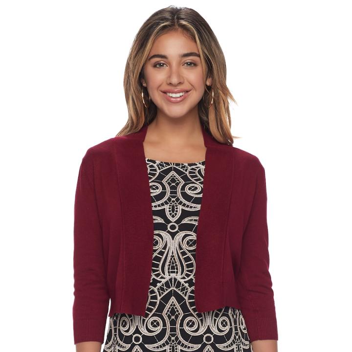 Women's Ronni Nicole Solid Shrug, Size: Xl, Red Other